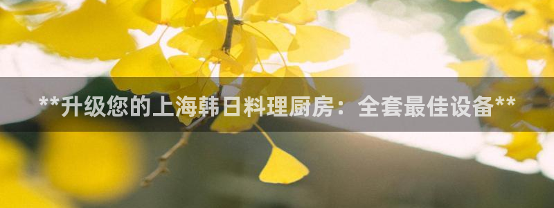 尊龙人生就是博ag旗舰厅：**升级您的上海韩日料理厨房：全套