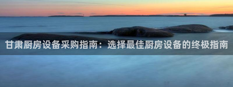 尊龙新版登录网址下载：甘肃厨房设备采购指南：选择最佳厨房设备