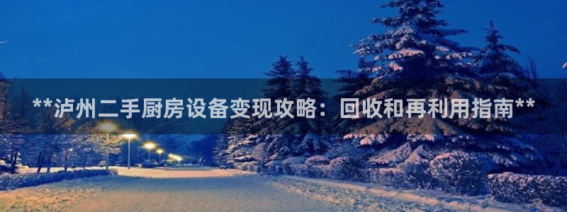 凯时k88最新：**泸州二手厨房设备变现攻略：回收和再利用指