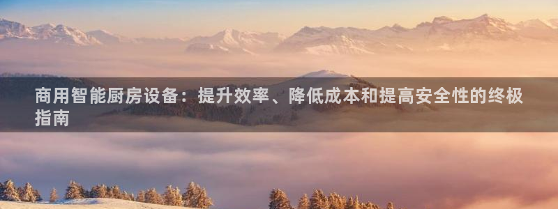 尊龙 下载：商用智能厨房设备：提升效率、降低成本和提高安全性