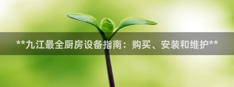 尊龙手机版下载：**九江最全厨房设备指南：购买、安装和维护*